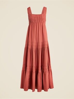 J.Crew Airy Gauze Tiered Maxi Dress in Dusty Brick | XL | NWT